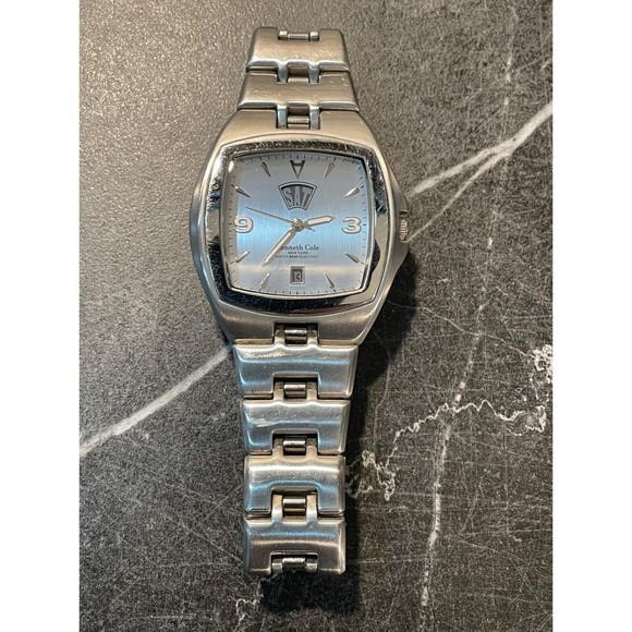 Mens Unique Retro Design Kenneth Cole Watch with Day Date - New Battery - Picture 2 of 5